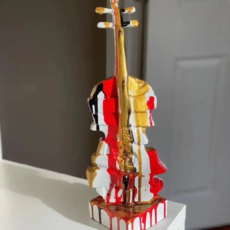 ArtZ® Nordic Painted Violin Sculpture