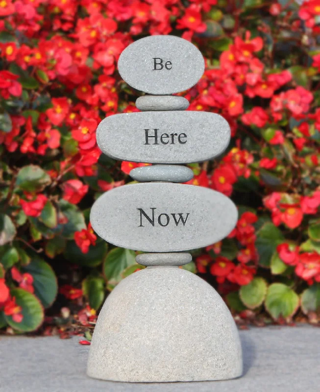 Be Here Now Inspirational Cairn Garden Statue