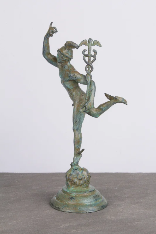 Giambologna Mercury Figurine (Green Bronze)