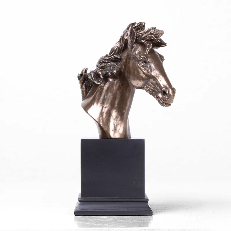 Horse Head Statue (Cold Cast Bronze Sculpture)