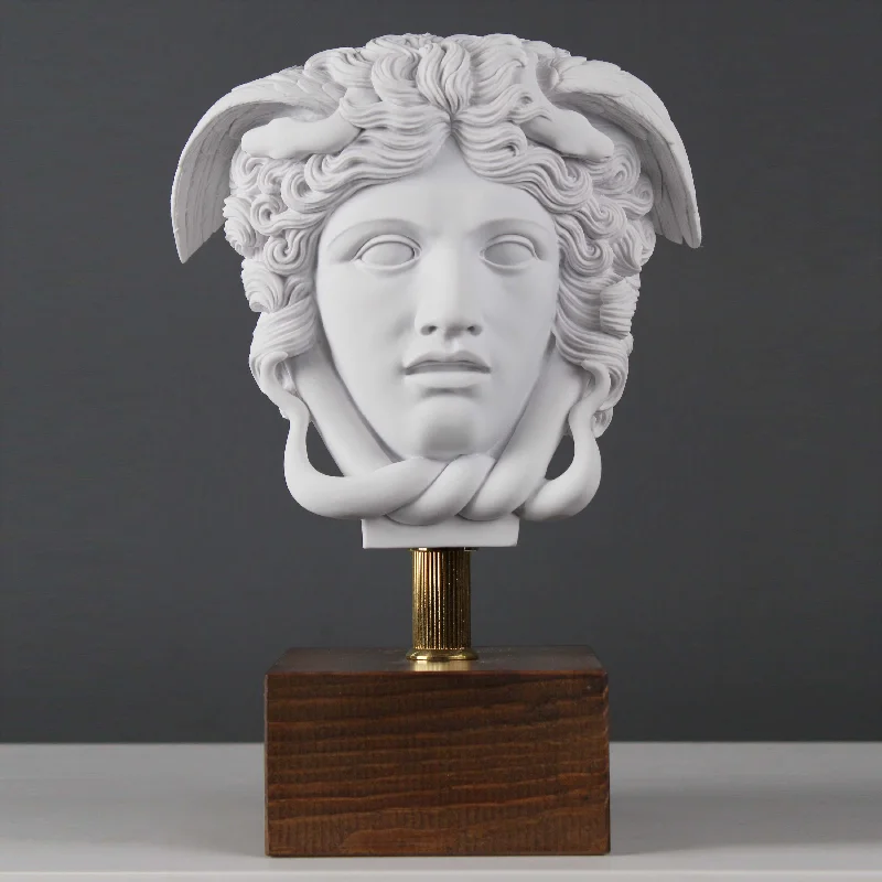 Medusa Head Statue on Base