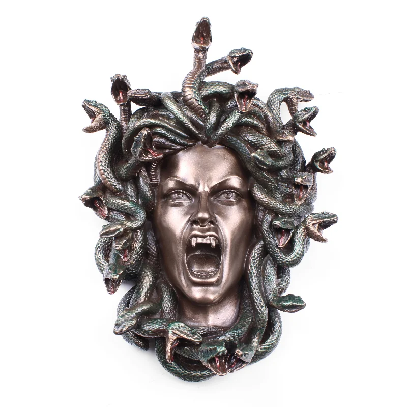 Medusa Head Wall Sculpture (Cold Cast Bronze Statue)