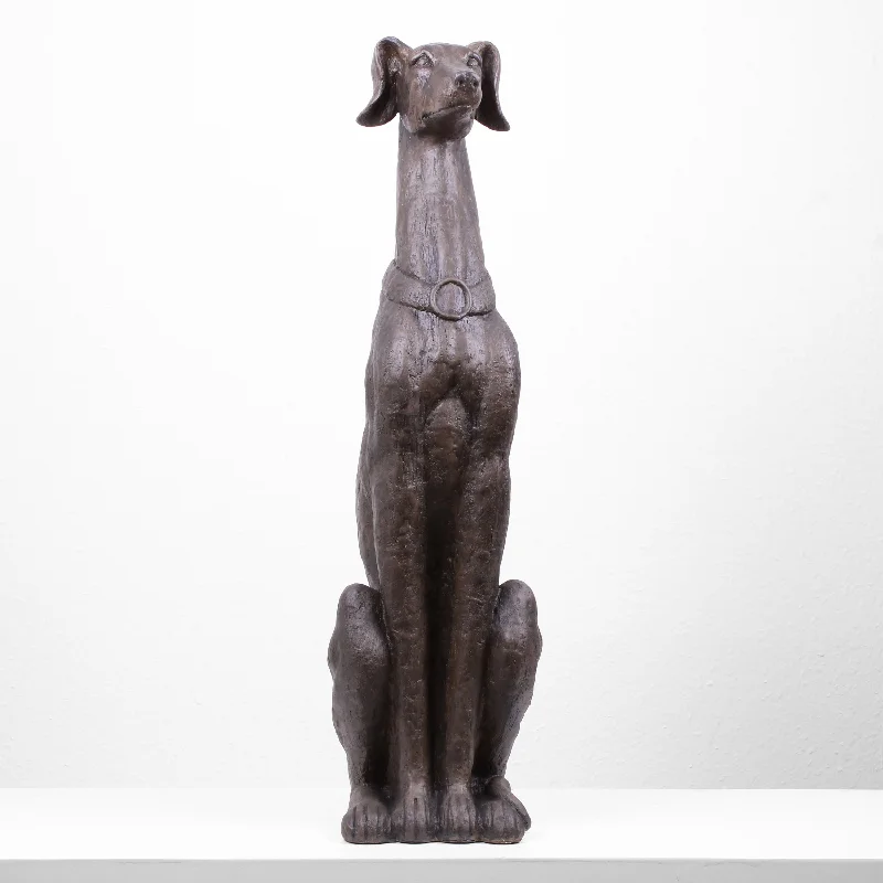 Sitting Greyhound Statue (Resin Sculpture)