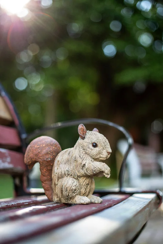 Squirrel Driftwood Look Statue