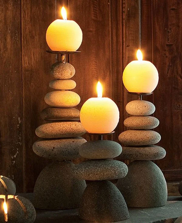 Zen Cairn Candleholders, Multiple Sizes