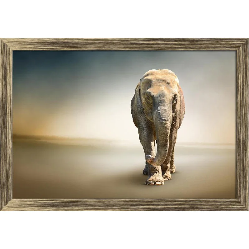 ArtzFolio Elephant Largest Terrestrial Animal Canvas Painting Synthetic Frame