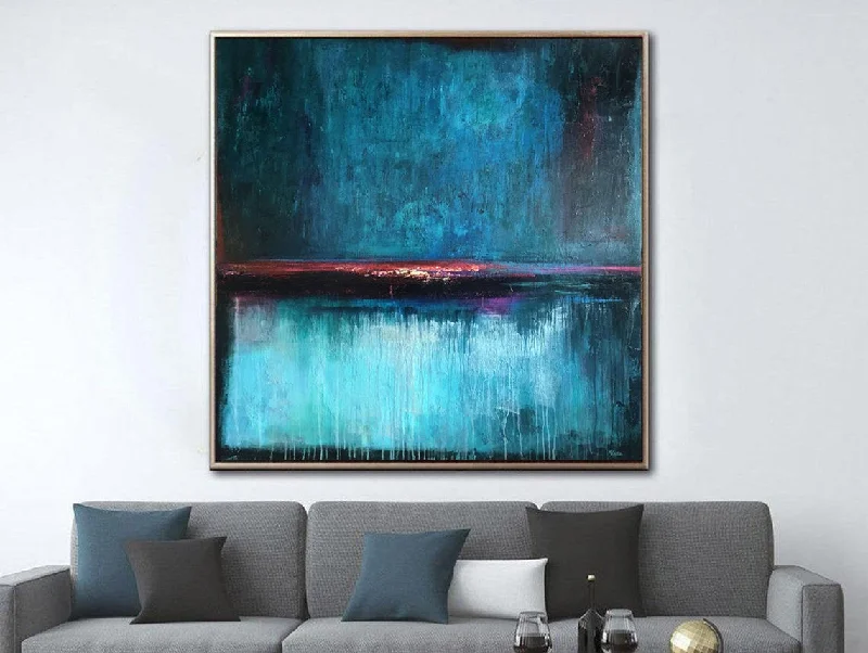 Blue Abstract Painting Contemporary Art On Canvas Kp128