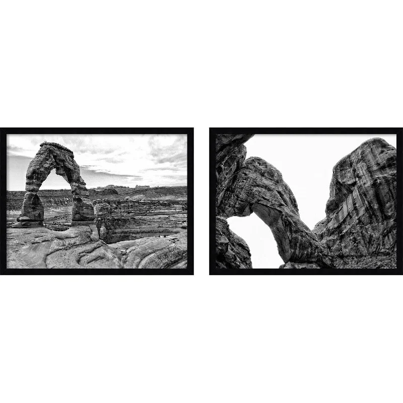 Desert Arches - set of 2 by Jenna Guthrie Framed Art Print - Svelte Noir Black