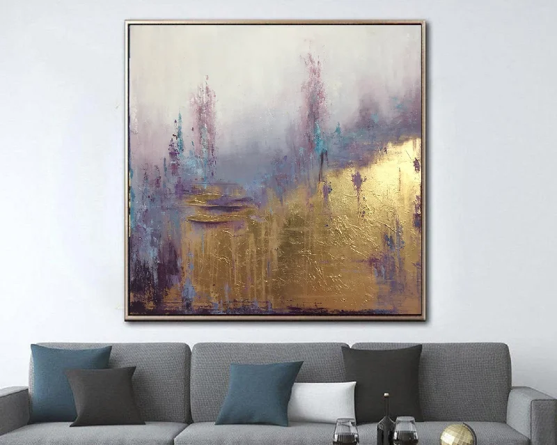 Gold Purple Abstract Painting Original Artwork Sp022