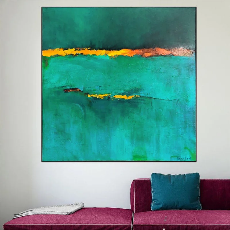 Green Abstract Painting On Canvas Contemporary Art Sp039