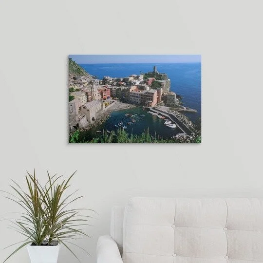 John Elk Premium Thick-Wrap Canvas entitled City view, Cinque Terre, Liguria, Italy