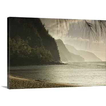 John Elk Premium Thick-Wrap Canvas entitled Tranquil beach view, Kauai, Hawaii