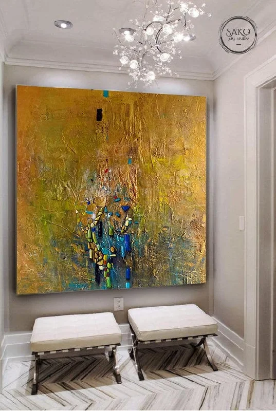 Large Size Gold Contemporary Art Office Painting Sp019