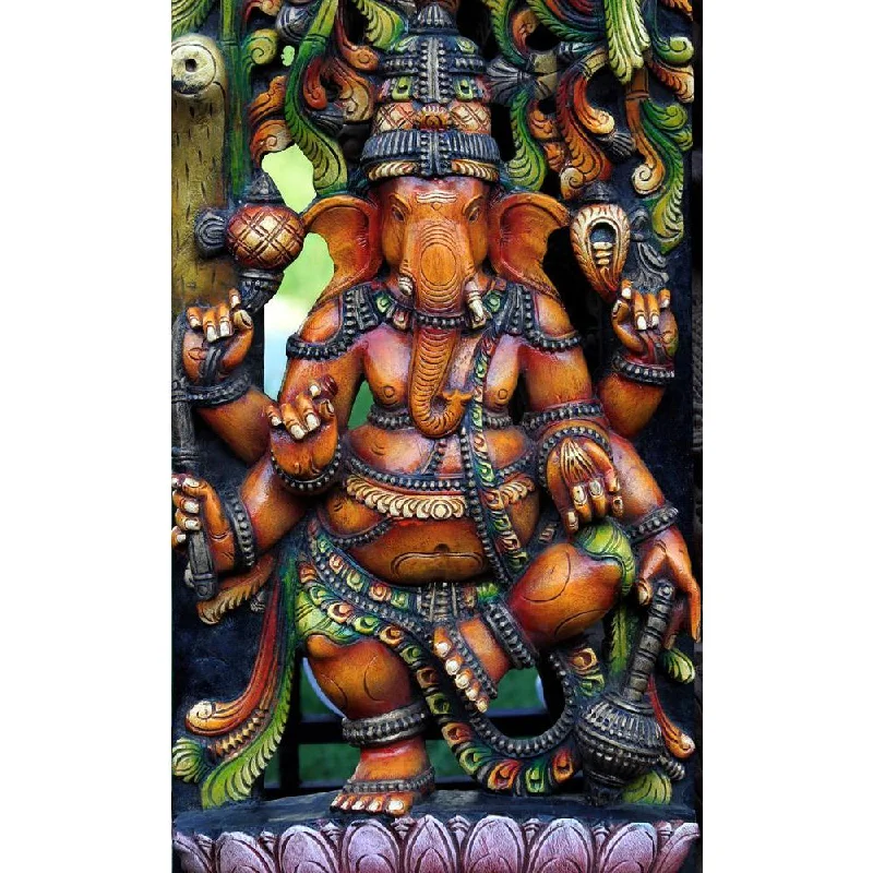 Pitaara Box Hindu God Ganesh D1 Canvas Painting Synthetic Frame