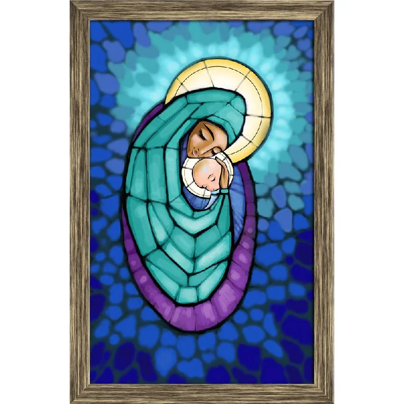 Pitaara Box Madonna With Infant Jesus In Her Arm Canvas Painting Synthetic Frame