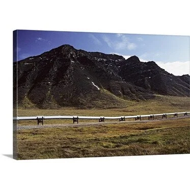 Premium Thick-Wrap Canvas entitled Alaska oil pipeline, Brooks Range, near Atigun Pass