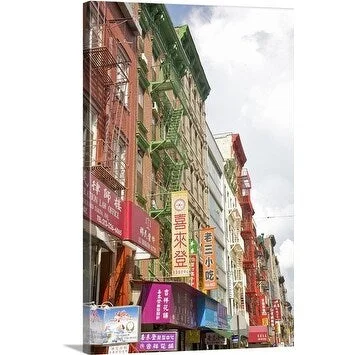 Premium Thick-Wrap Canvas entitled Chinatown signs and facades, New York, NY