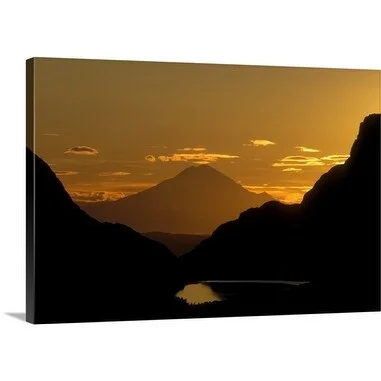 Premium Thick-Wrap Canvas entitled Redoubt Volcano at sunset seen from the Kenai Peninsula, Alaska.