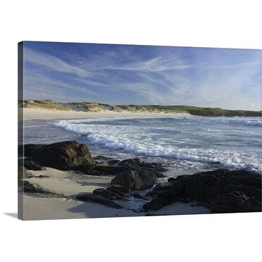 Premium Thick-Wrap Canvas entitled Traigh stir at sunset on the island of North Uist in the Outer Hebrides, Scotland.